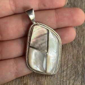 Vintage Lucas Lameth Mother of Pearl Inlay Pendant